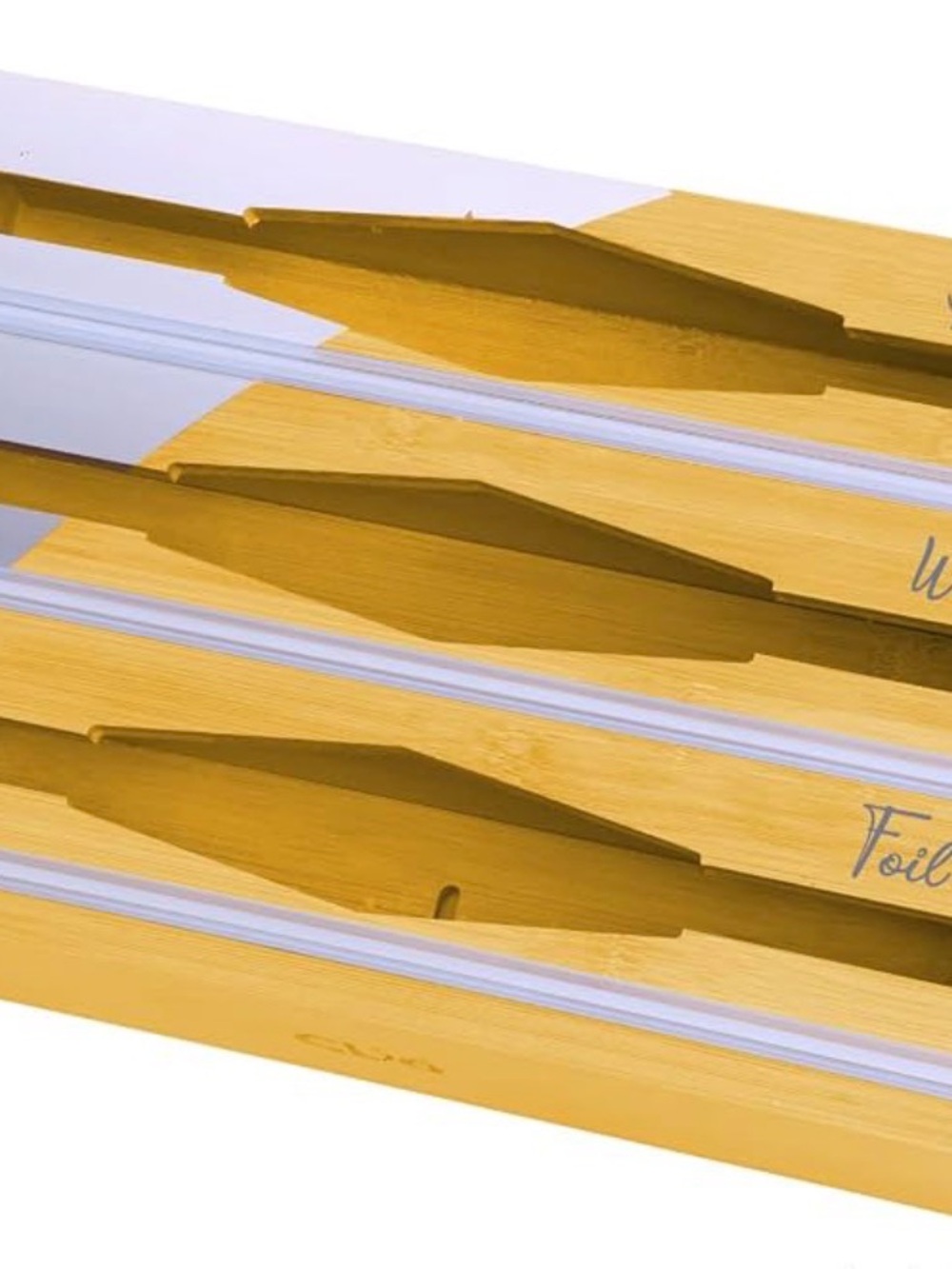 Bamboo Countertop Foil and Wrap Organizer - Natural Wood